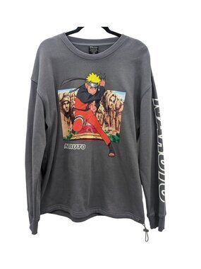 Naruto Shippuden Graphic Sweatshirt Crewneck Pullover Cosplay Anime Y2K Size L